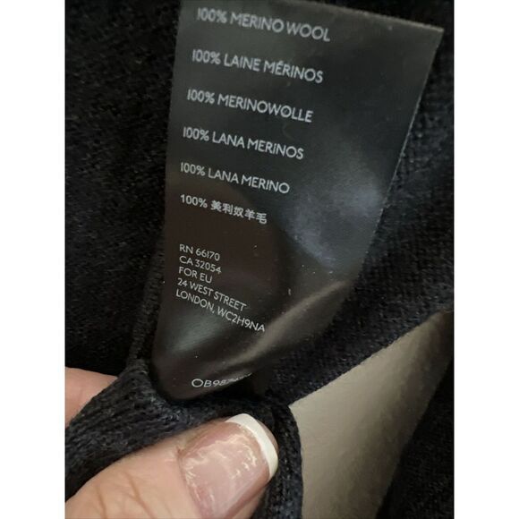 Anthropologie Wool Women Sz L Jolene Cowl Neck Pullover Sweater Dark Gray - Picture 5 of 10